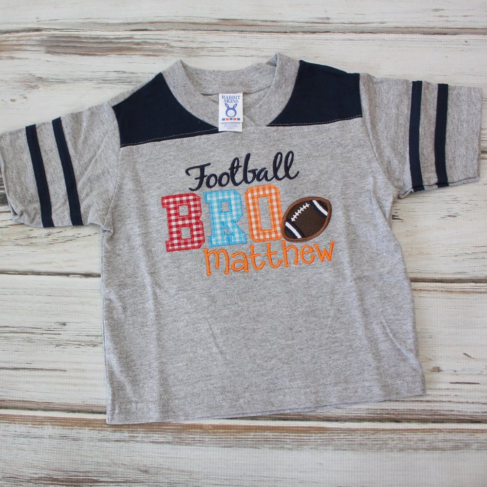 New Football Bro "Matthew" Sampled Applique Toddler 3T - RTS